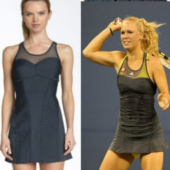 NWT Rare Gray Adidas Stella McCartney pleated Tennis Dress skirt XS